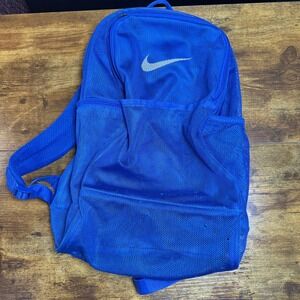 Nike Backpack Blue Mesh‎ Lightweight School Gym Travel Bag